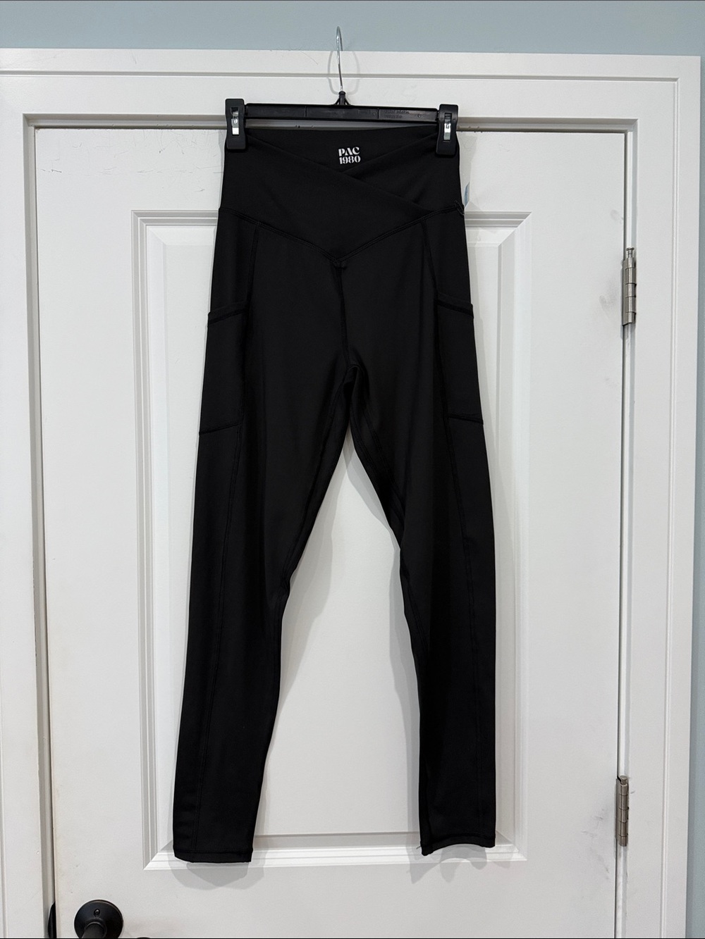 PAC 1980 PAC WHISPER Black High Waisted Pocket Leggings Size M